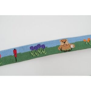 Smathers & Branson Caddyshack Embroidered Leather Belt Needlepoint Mens Size 38